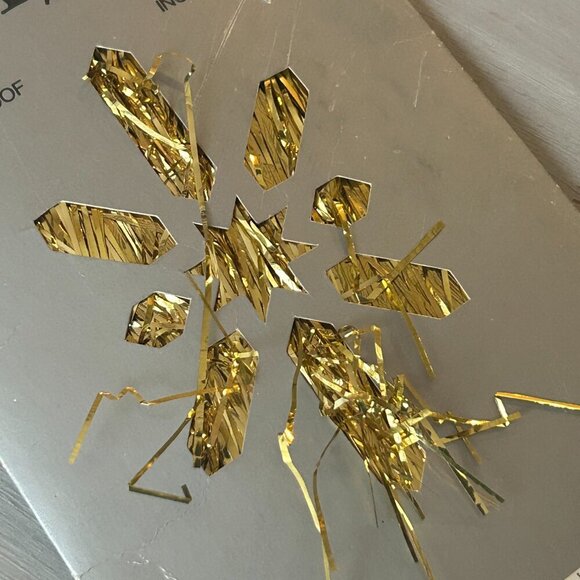 NEW Vintage 90s Barcana Icicles Garland Tinsel Gold Christmas Tree Decor New - Picture 7 of 8